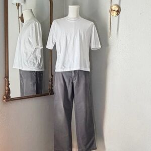 G.H. Bass Baggy Canvas Carpenter Pants 36x32 Grey Gorpcore Grunge Utility Work
